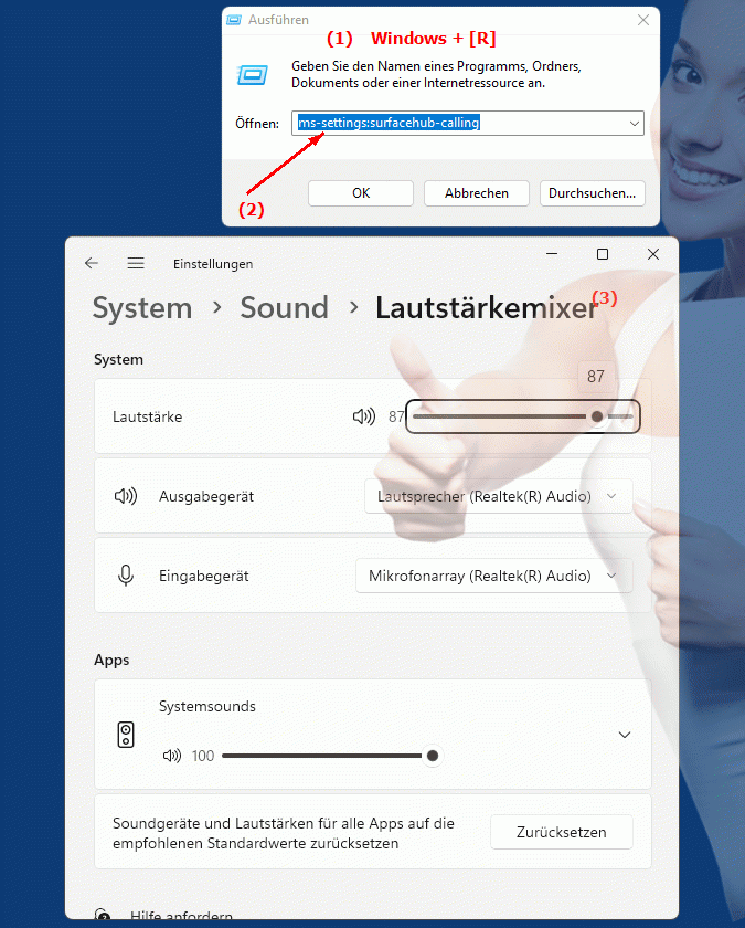 Windows Settings ms-settings:surfacehub-calling Einstellungen für Microsoft Surface Hub-Anrufe