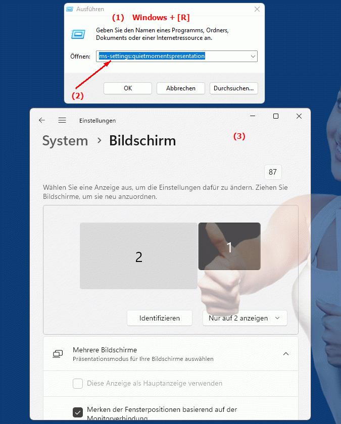 Windows Settings ms-settings:quietmomentspresentation Einstellungen für Ruhepausen in Microsoft Edge - Benutzeroberflächendesign