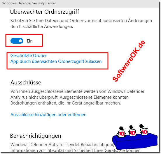 Einrichten von kontrollierten Zugriff auf Ordner in der Windows-10!