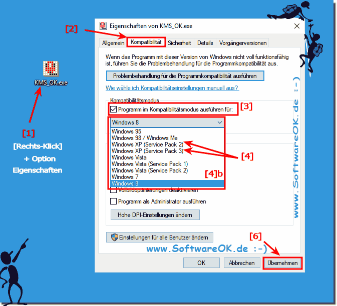 Im XP Kompatibilittsmodus unter Windows-10 starten!