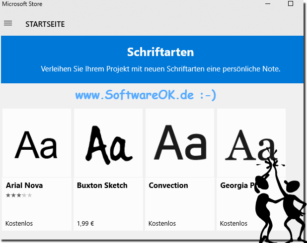 Installieren Sie passende Schriftarten!