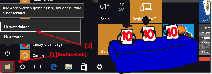 Windows 10 herunterfahren!