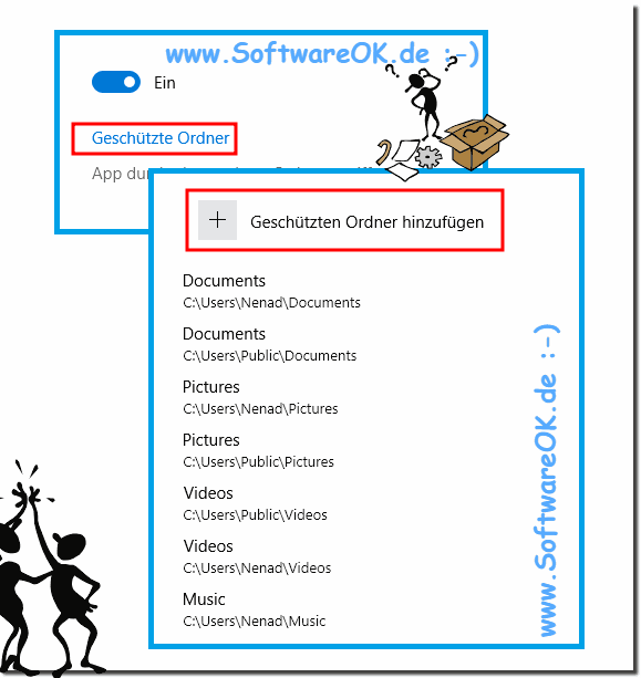 Zugriff auf Geschtzte Ordner unter Windows-10!
