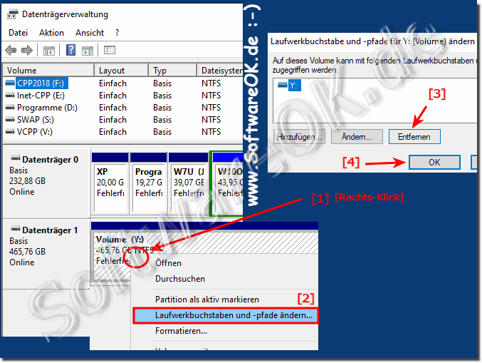 Laufwerke, Festplatten, Partitionen Verstecken auf Windows-10!