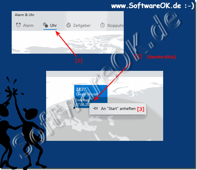 Uhr Uhrzeit im Startmen anzeigen Windows 10!