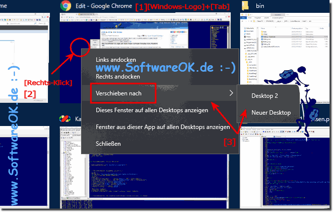 verschieben der Apps auf einen neuen virtuellen Desktop!