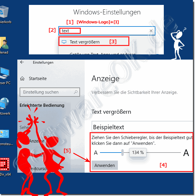 Ändern der Größe von Text in Windows 10!