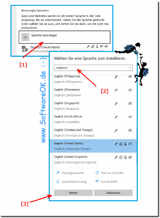 Windows 10 weitere Multi-Sprachpakete installer!