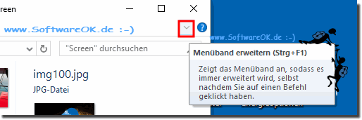 Ansicht Menband immer Anzeigen MS-Explorer!