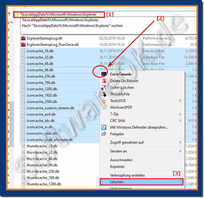 Fehlerhafte Symbole bzw Icons im Windows 10 Explorer löschen!