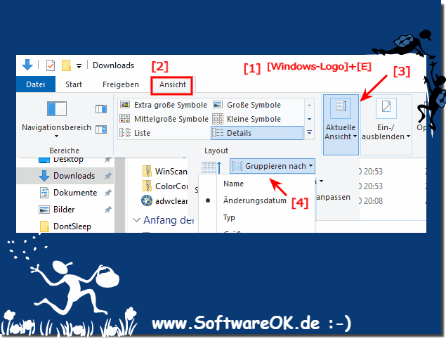Gruppierung ändern im Windows Explorer!
