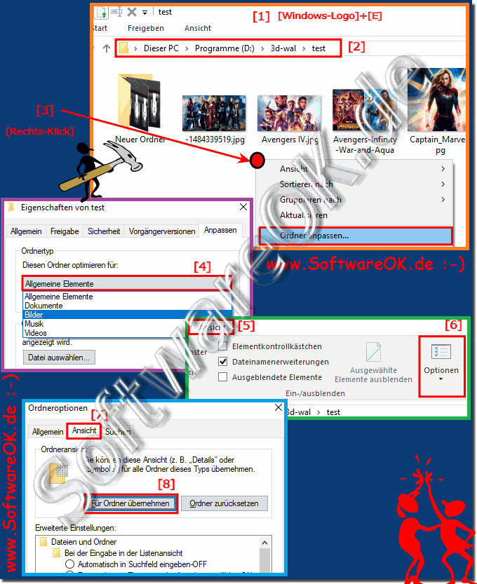 In Windows-10 die Ordner anpassen als Dokumente Videos, Musik, Bilder!