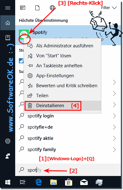 Spotify komplett deinstallieren bei Windows-10!