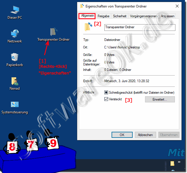 Transparente Dateien und Ordner auf dem  Windows 10 Desktop!