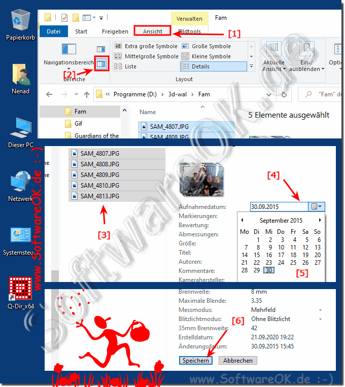 Aufnahmedatum von Fotos ändern, korrigieren unter Windows 10, ...!