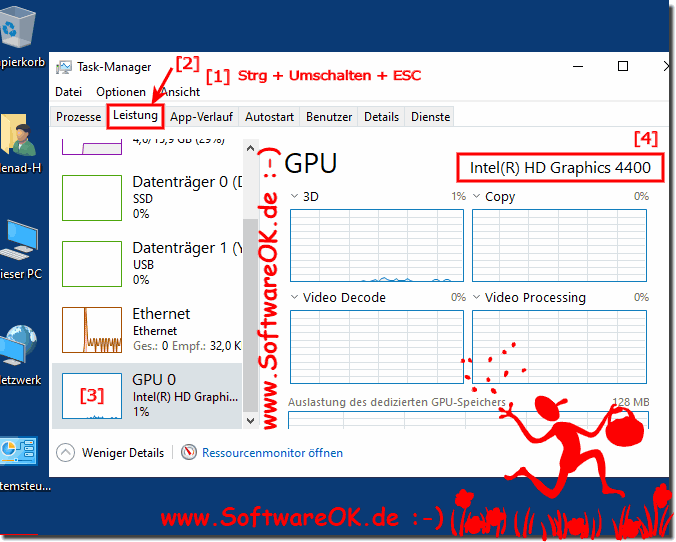 berprfen welche Grafikkarte ber den Task-Manager!