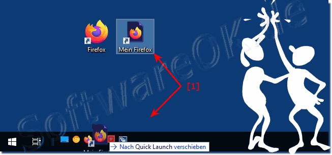 Black Edition Firefox Symbol in der Schnellstart-Leiste der Taskleiste auf Windows-10!