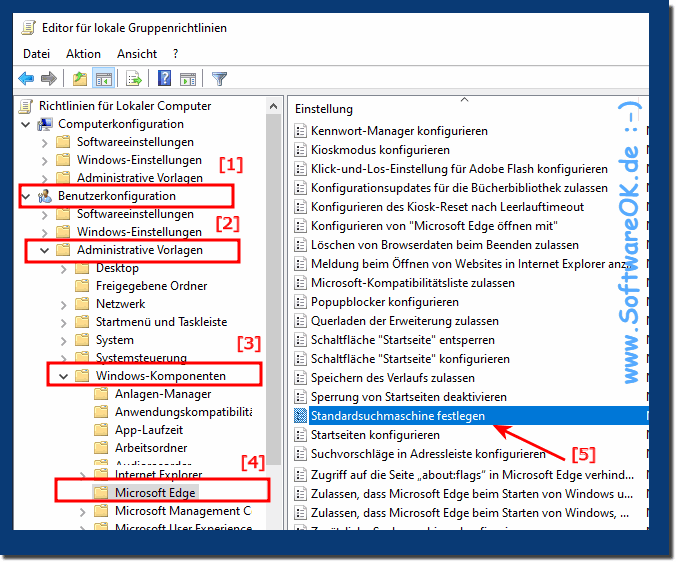 Standardsuchmaschine festlegen und das ndern verhindern auf Windows 10!