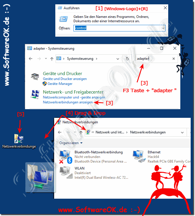 Fr Netzwerk Adapter eine Verknpfung am Windows Desktop!