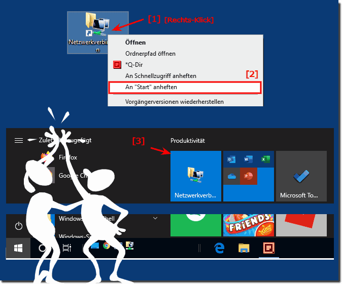 Netzwerk Adapter ber die Start Menu Kacheln ffnen!