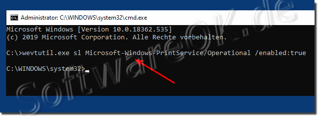 Aktivieren der Druck Auftrge Protokollierung auf Windows 10!