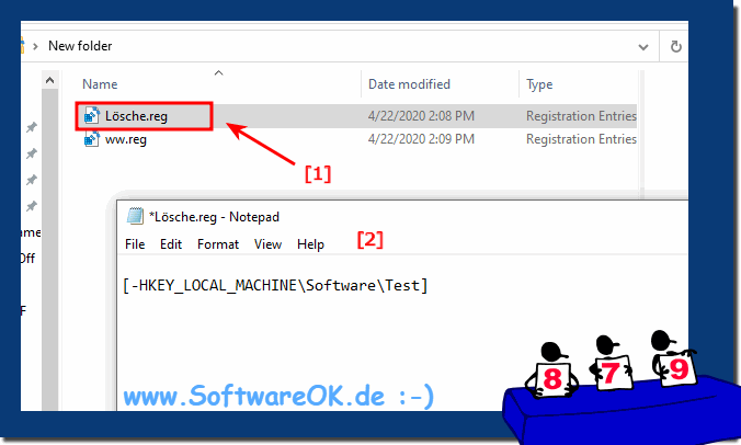 Registry-Werte und komplette Ordner Löschen unter Windows 10 und Server! 