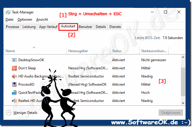 Startzeiten im Taskmanager Autostart Erkennen!