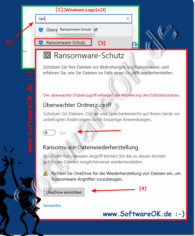 Aktivieren vom Ransomware Schutz unter Windows 10 kostenlos!