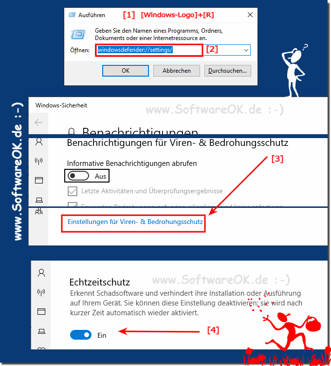 Antivirus-Anwendung Defender kurzfristig und schnell deaktivieren!