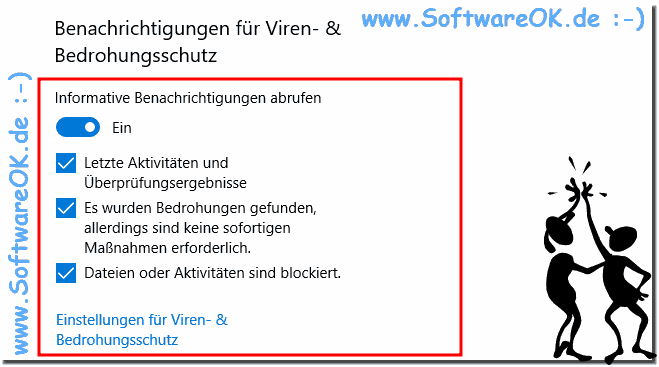 Benachrichtigungen Defender unter Windows-10!