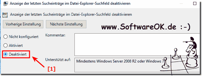 Deaktivieren vom Suchverlauf unter Windows!