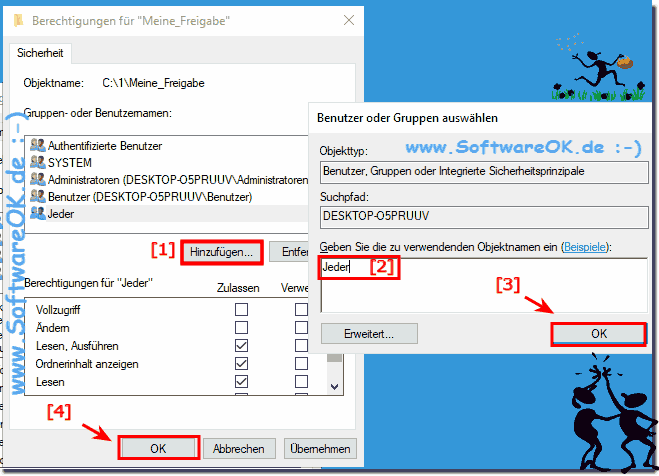 Ordner Berechtigungen fr Jeden unter Windows-10!