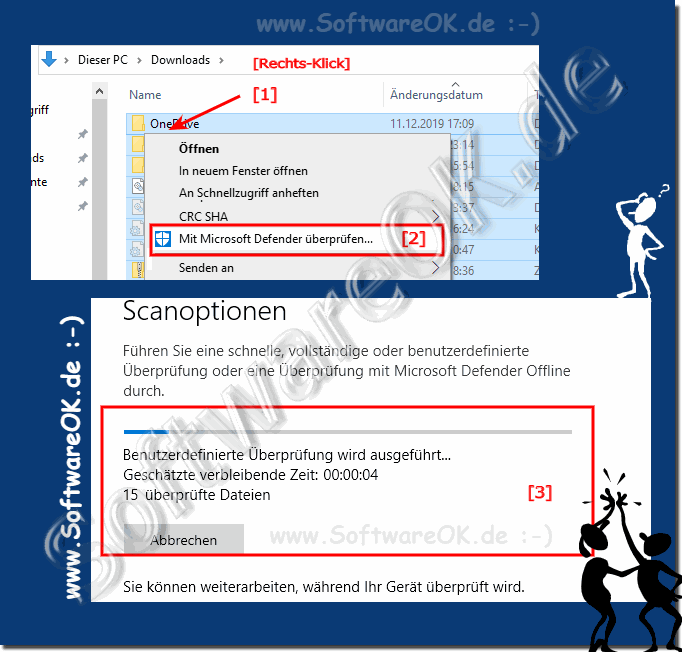 Scannen Sie eine Datei oder einen Ordner mit Antivirus Software / App!