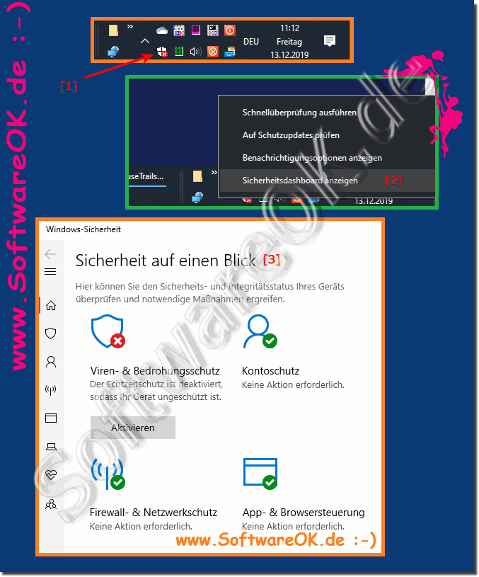 Sicherheit auf einen Blick in Windows 10, Benutzerschutz und Privatsphre!