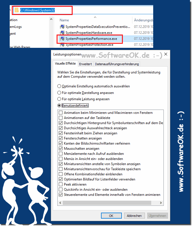 SystemPropertiesPerformance.exe fr schnellere Darstellung!