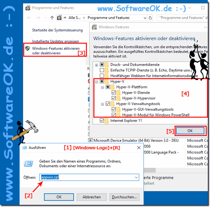 Die Virtualisierung unter Windows 10 / Server 2016 aktivieren! 