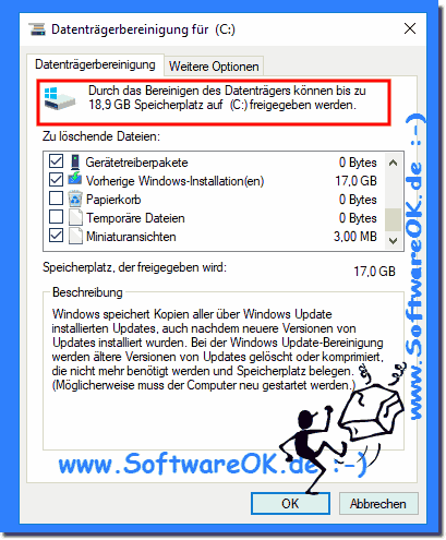 Windows-10 Festplatten-Platz , freischaufeln!