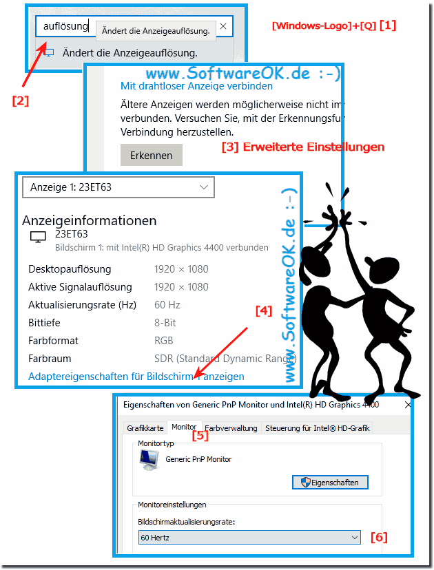 Windows 10 Laptop die Monitor Herz umstellen!