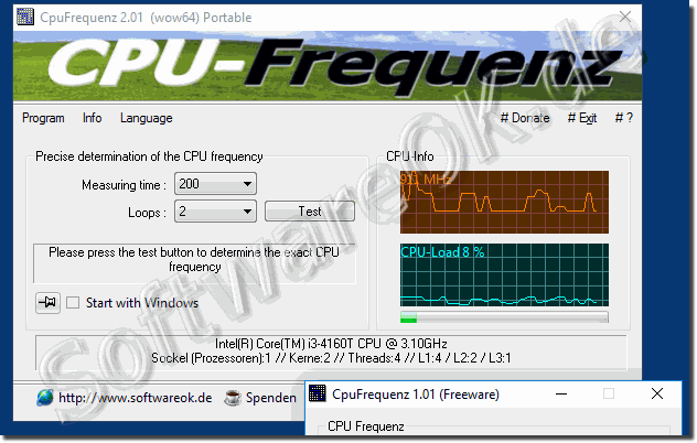 Die akkuraten Ermittlung der CPU Frequenz, ganz genau! 