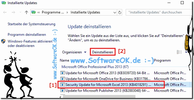 Markierte Update Deinstalieren!