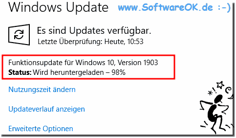 Status: Wird heruntergeladen - 98 Prozent Windows 10 hängt!