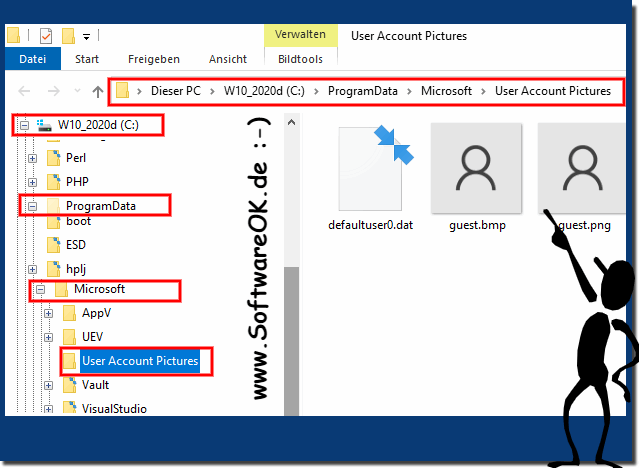 Das Benutzer-Konto-Bild Verzeichnis unter Windows 10!