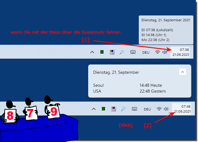 Weiter Uhrzeiten in der Windows 11 Taskleiste erkennen!