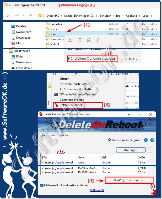 Den temporren Windows 11 Ordner bei Neustart Bereinigen!