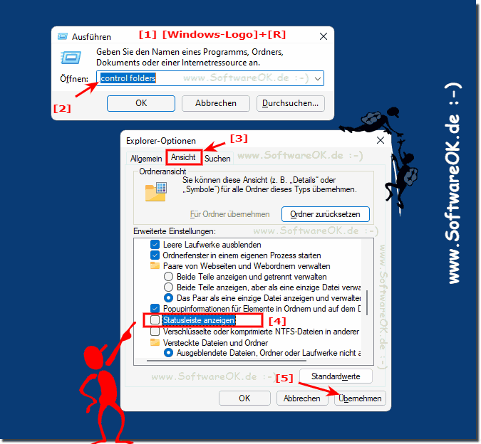 Statusleiste im Datei Explorer Windows 11 deaktivieren / aktivieren!