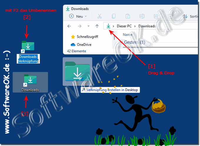 Windows 11 Download Ordner am Desktop!