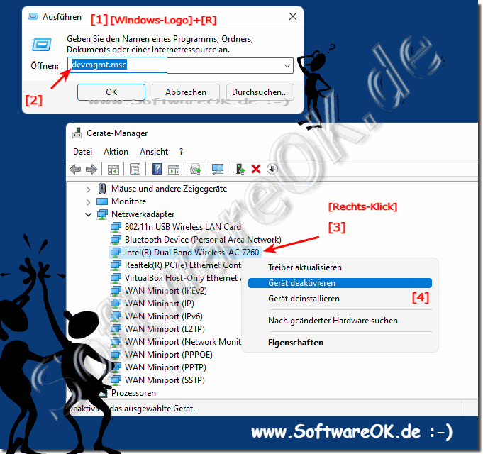 WiFi AdapterGert deaktivieren und aktivieren im Gerte-Manager!