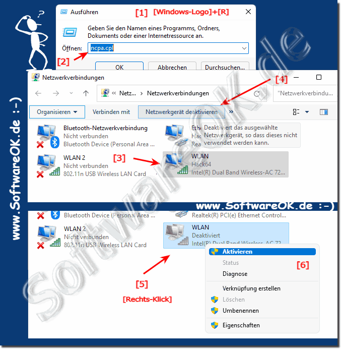 WiFi Deaktivieren / Aktivieren Adapter auf Windows 11, 10, ...!