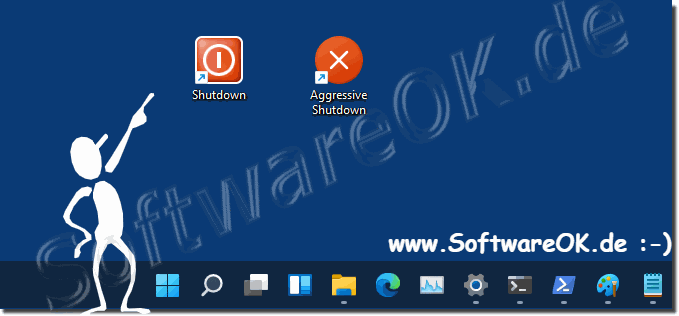 Schalten Sie den Windows 11-PC richtig aus mit einem Desktop Button!