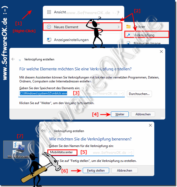 Verknpfung fr das Mobilittscenter unter Windows 11!